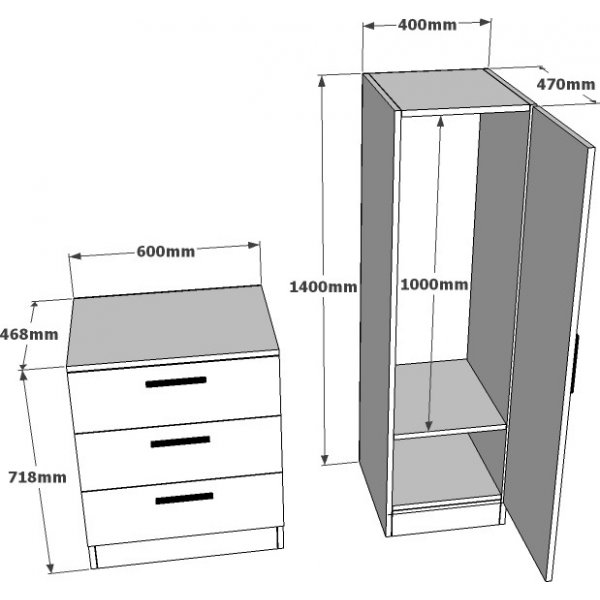 Cecilia skåp och byrå - Furu/vit Cecilia skåp och byrå - Furu/vit