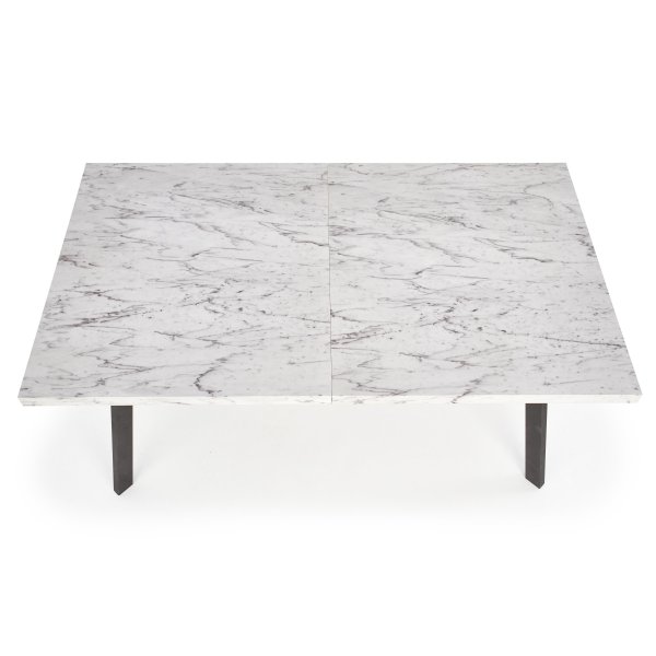 Table  manger extensible Darius 160-220 x 90 cm - Marbre blanc/noir