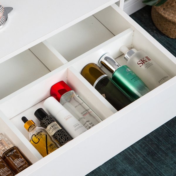 Witte kaptafel met opbergruimte 90 cm breed Witte kaptafel met opbergruimte 90 cm breed