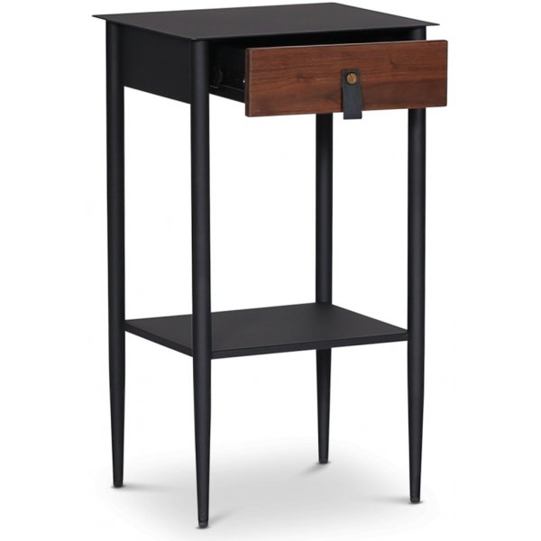 Flash sängbord - Svart/valnöt Flash sängbord - Svart/valnöt