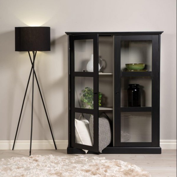 Touch vitrinsk�p dubbla d�rrar - Svart