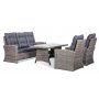 Orlando utembelgrupp hg rygg stllbara ftljer - Gr/beige + Flckborttagare fr mbler