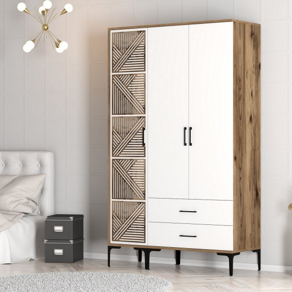 Armoire Kumsal 7 Noyer/blanc Armoire Kumsal 7 Noyer/blanc