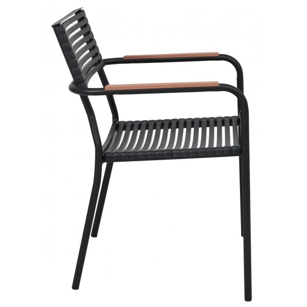 Matgrupp med 6 stolar och matbord 180 x 100 cm svart/natur - Menton/Pino