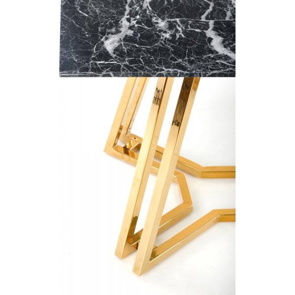 Table  manger Juke 160x90 cm - Marbre noir/or