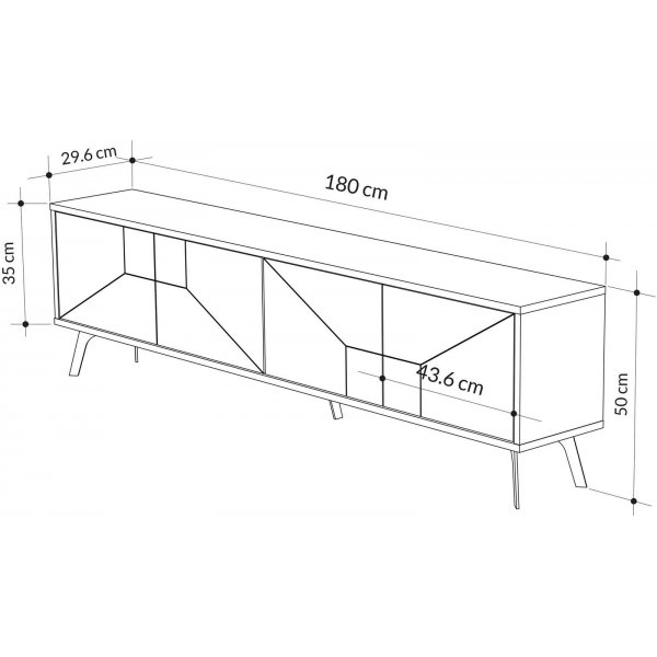 Meuble TV Dune - Marbre noir