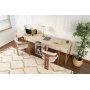 Twin skrivbord - Travertin/guld