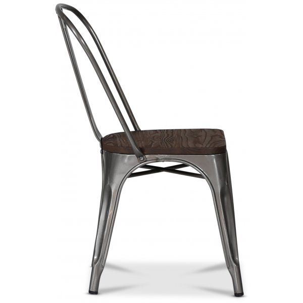 France metallstol - Galvaniserad / Brunt tr�