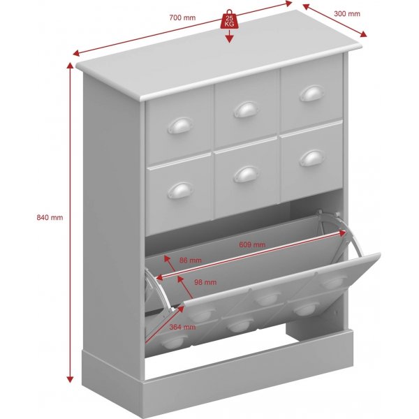 Nola skoskp - Svart/beige