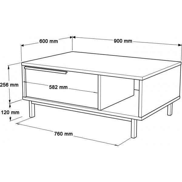 Table basse Océan 90 x 60 cm - Noyer Table basse Océan 90 x 60 cm - Noyer