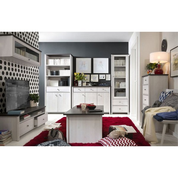 Salvador v�ggsk�p - Vit/svart/Glas