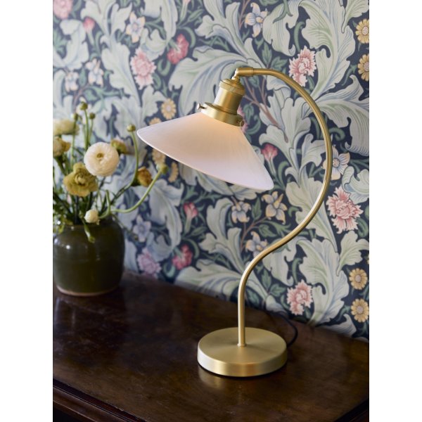 Lampe de table Axel / Verre opale/laiton - 25 cm