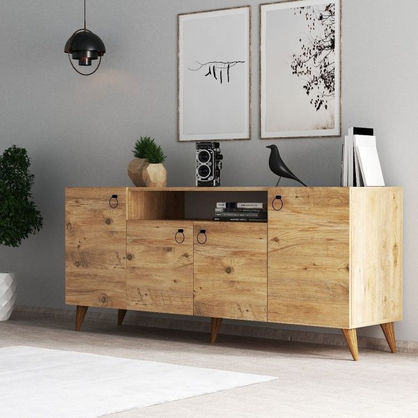 Buffet Karlslund avec compartiment ouvert - Pin Buffet Karlslund avec compartiment ouvert - Pin