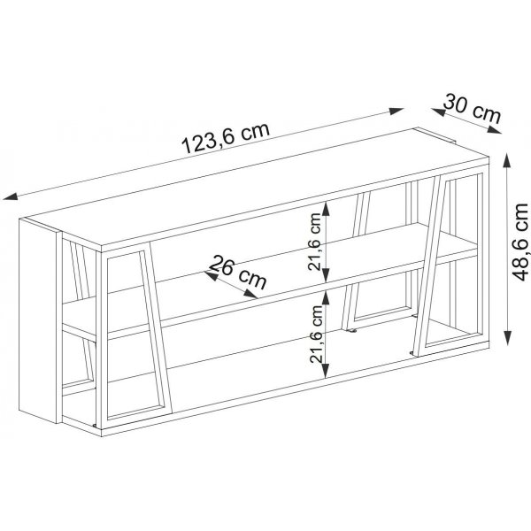Meuble TV Lissa 123,6 cm - Chêne saphir/noir Meuble TV Lissa 123,6 cm - Chêne saphir/noir