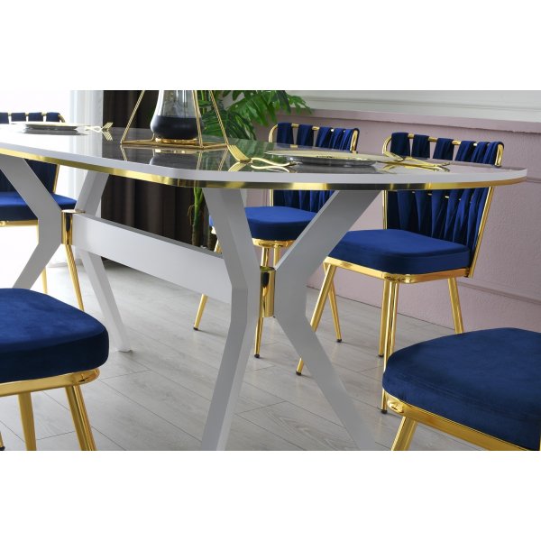 Ikon matbord 180 cm - Ljus marmor