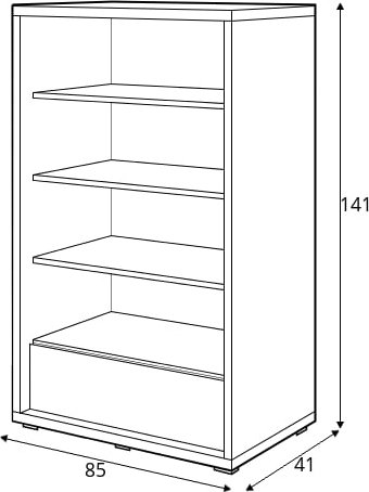 Simi boekenkast 85 cm - Wit/hickory Simi boekenkast 85 cm - Wit/hickory
