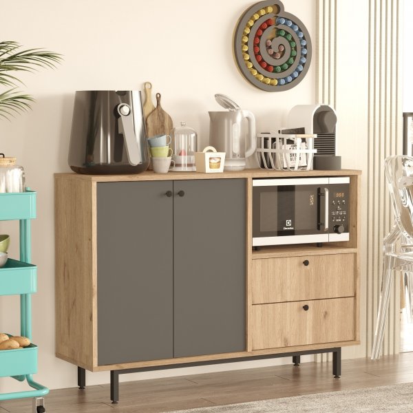 Armoire de cuisine Royce 2 - Chêne/anthracite Armoire de cuisine Royce 2 - Chêne/anthracite