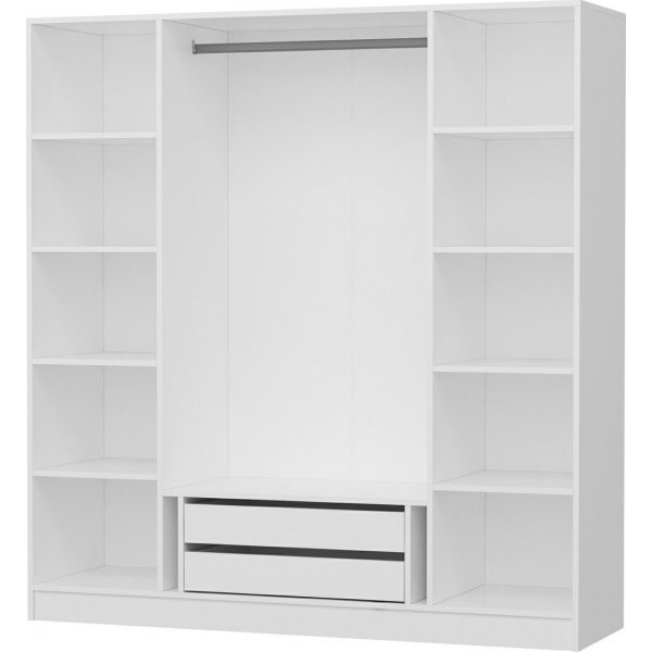 Armoire Capeto avec portes miroir, 180x52x190 cm, variante B - Blanc
