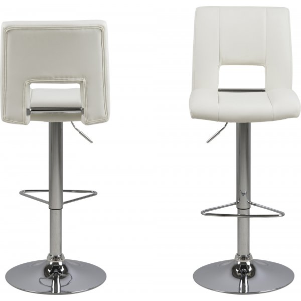 Sylvia barstol - Vit PU