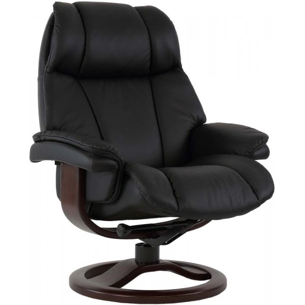 Hjellegjerde General fåtölj med fotpall - Svart/espresso Hjellegjerde General fåtölj med fotpall - Svart/espresso