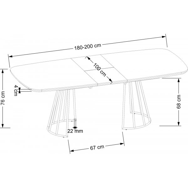 Everton matbord 180-200 x 100 cm - Valnöt/svart Everton matbord 180-200 x 100 cm - Valnöt/svart