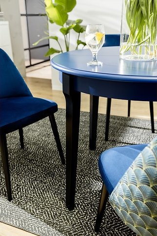 Lucan 2 tables à manger 95-195 x 95 cm - Bleu/noir Lucan 2 tables à manger 95-195 x 95 cm - Bleu/noir