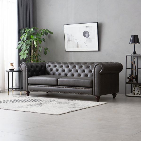 Soffa Royal Chesterfield - 219 cm + Flckborttagare fr mbler
