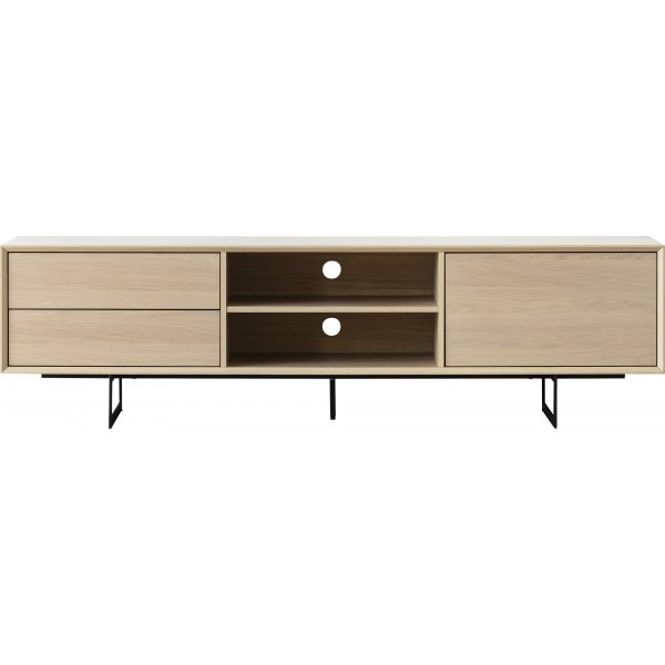 Banc TV Vision 180 cm - Placage chne pigment blanc