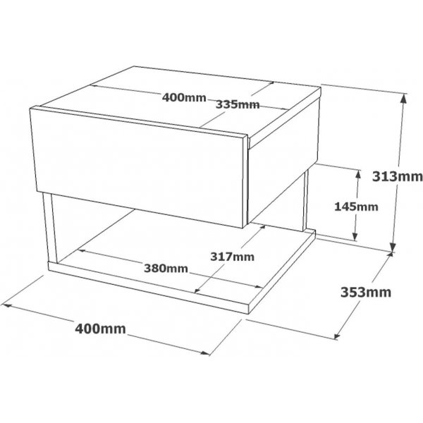 Table de chevet suspendue Luvio imitation ciment Table de chevet suspendue Luvio imitation ciment