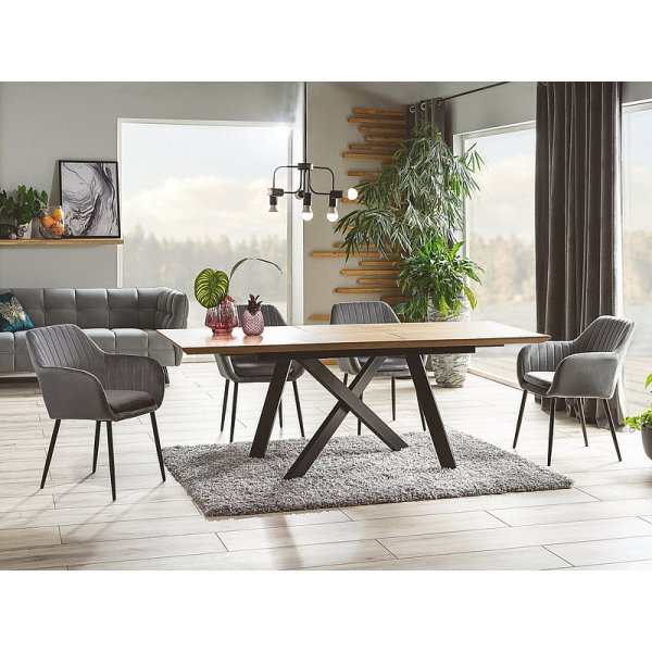 Table  manger Capitol 160-200 cm - Chne/noir