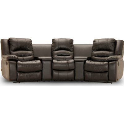 Kensington manuell 3-sits soffa - Svart läder