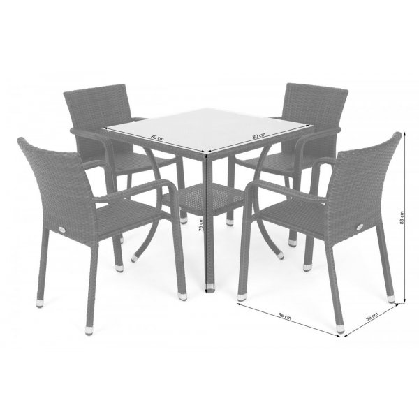 Matgrupp Sumba bord + 4 stolar & sittdynor - Beige melerad Matgrupp Sumba bord + 4 stolar & sittdynor - Beige melerad