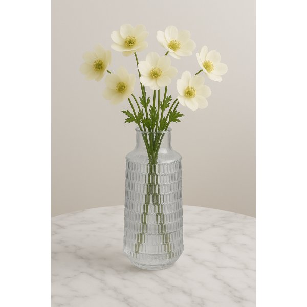 Blomvas i glas 25 cm hg