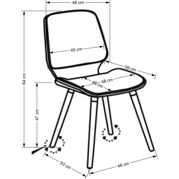 Chaise de salle à manger Cadeira 511 - Teddy/noyer Chaise de salle à manger Cadeira 511 - Teddy/noyer