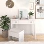 Izabel sminkbord med pall 90 x 76 cm - Vit