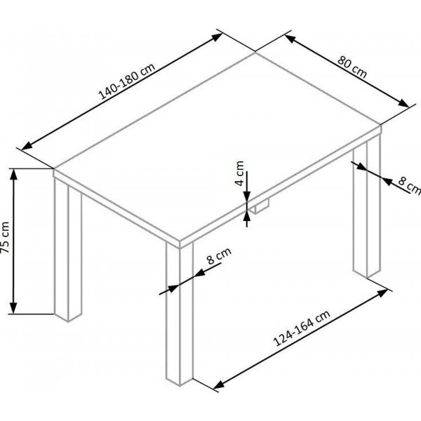 Table  manger Johanna 140-180 cm - Blanc