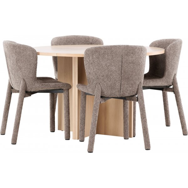 Matbord Strada med 4 st Astoria stolar - Brun/whitewash + 3.00 x Möbeltassar Matbord Strada med 4 st Astoria stolar - Brun/whitewash + 3.00 x Möbeltassar