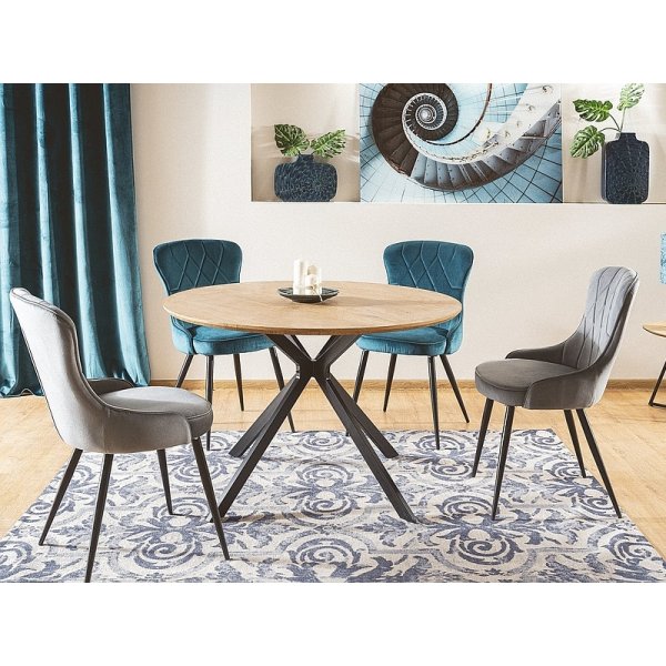 Chaise de salle à manger Lotus - Velours gris Chaise de salle à manger Lotus - Velours gris