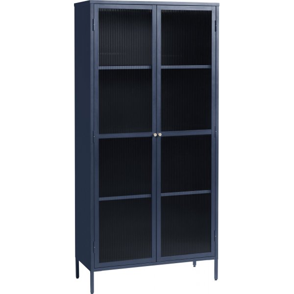 Armoire mtal bleu nuit Dobb avec portes vitres H190 cm