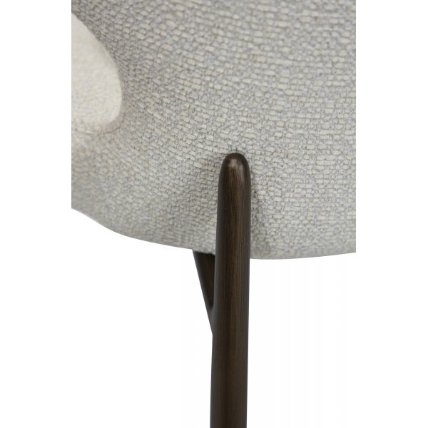 Chaise de salle  manger Glory - Boucl blanc/laiton antique