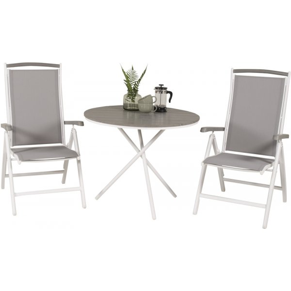 Parma utematgrupp med 2 st Albany stolar - Gr/Vit