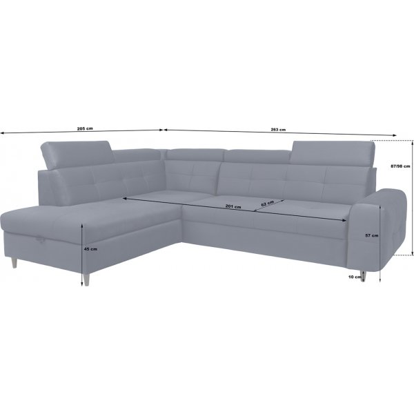 Canapé-lit d\\\'angle Matras avec extrémité ouverte à gauche - Bleu Canapé-lit d\\\'angle Matras avec extrémité ouverte à gauche - Bleu