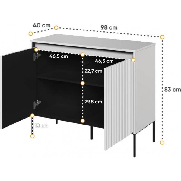 Meuble Trend H83 cm - Blanc/noir Meuble Trend H83 cm - Blanc/noir