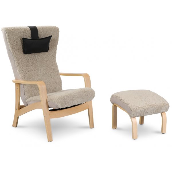 Åre fotpall - Beige fårskinn Åre fotpall - Beige fårskinn