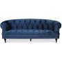 Chesterfield Oxford 3-sits soffa - Bl sammet