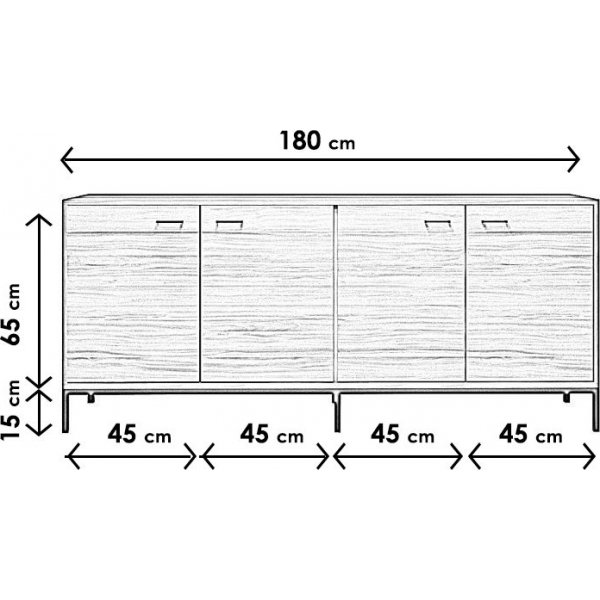 Buffet Porta - Noyer/noir Buffet Porta - Noyer/noir