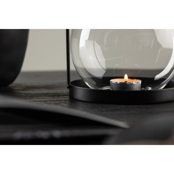 Flora lykta 22 x 14 cm - Svart