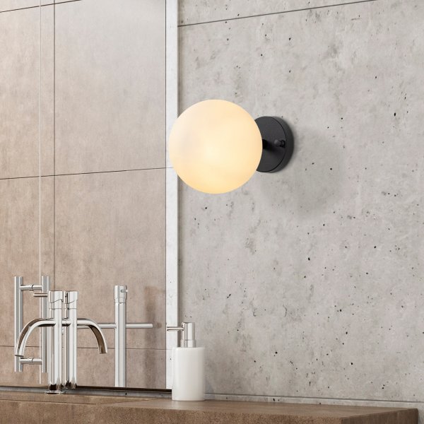 Atlas wandlamp 10230 - Zwart/wit