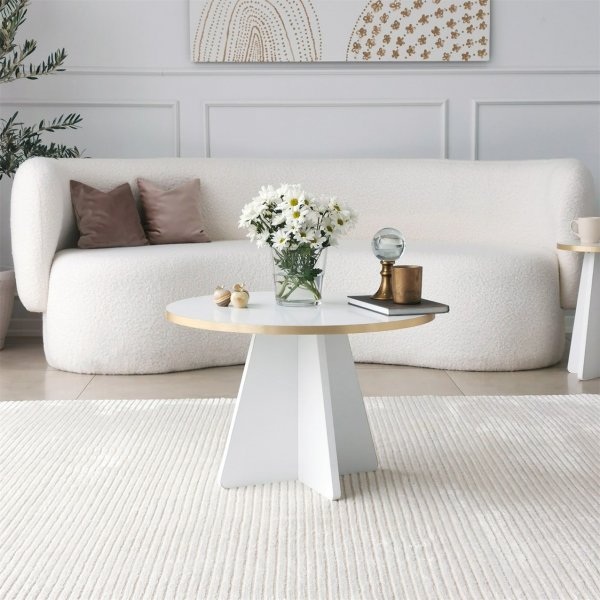 Table basse champignon Ø60 cm - Doré/blanc Table basse champignon Ø60 cm - Doré/blanc