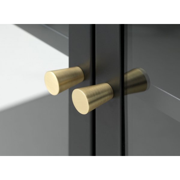 Armoire mtal noir portes vitres Toddy H140 cm